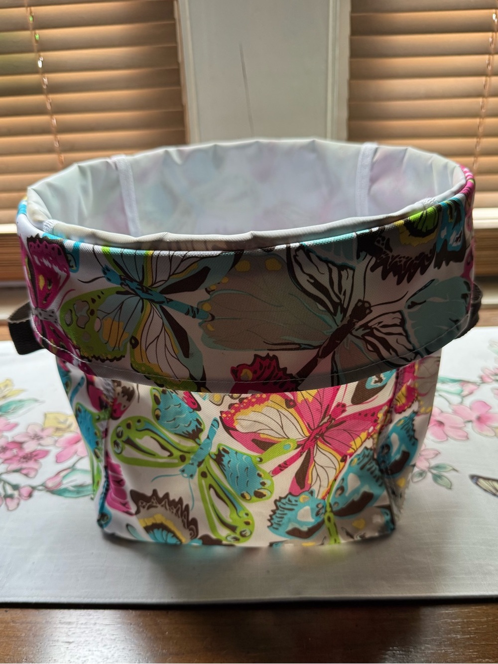 Thirty One Butterfly Print Fabric Storage Bin - Multicolor